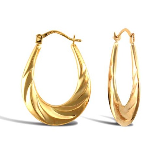 JER762 | 9ct Yellow Gold Creole Earrings