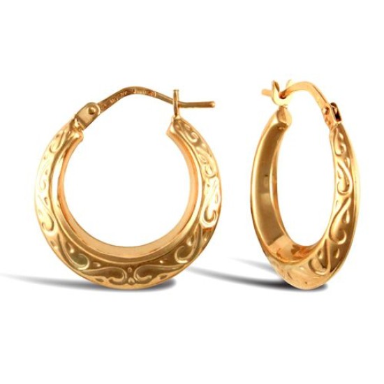 JER763 | 9ct Yellow Gold Creole Earrings