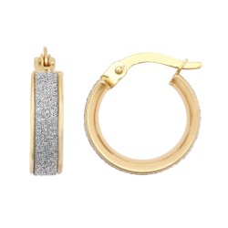 JER770A | 9ct Yellow Gold 10mm Moon Dust Hoop Earring