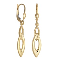 JER778 | 9ct Yellow Gold Lens Shaped Cocoon Pod Drop Earrings