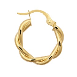 JER785A | 9ct Yellow Double Tubed Polished hoop earring
