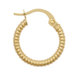 JER786A | 9ct Yellow Ribbed Polished hoop earring