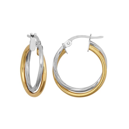 JER799A | 9ct Yellow & White Double Hoop Earring