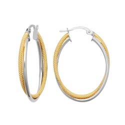 JER801 | 9ct Yellow & White Double Oval Hoop Earring