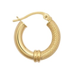 JER805A | 9ct Yellow Polished & Mesh Hoop Earring