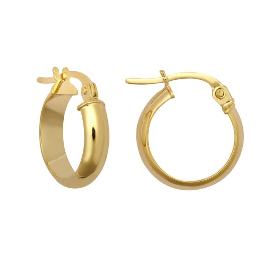 JER807A | 9ct Yellow 3mm Wedding Band Style Hoop Earring