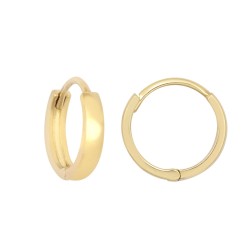 JER809 | 9ct Yellow Gold Plain 10mm Huggie Earrings