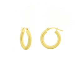 JER821A | 9ct Yellow Gold Frosted Hoop Earrings