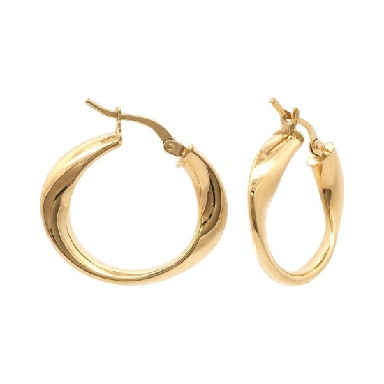 9ct Yellow Gold Polished Wide Twisted Hoop Earrings