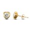 JES107 | 9ct Yellow Gold CZ Rub-Over Heart Studs
