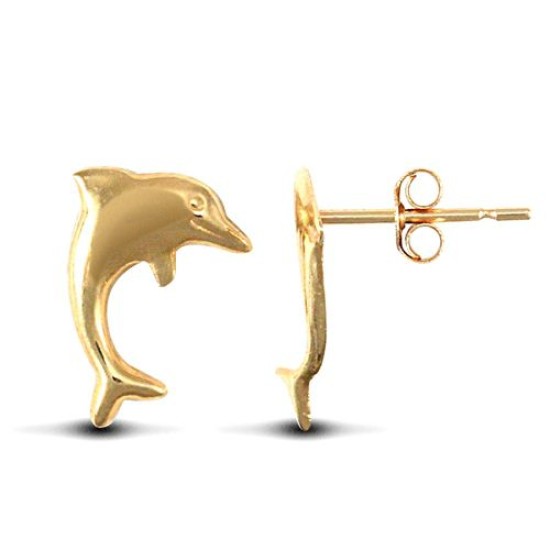 JES139 | 9ct Yellow Gold Dolphin Studs