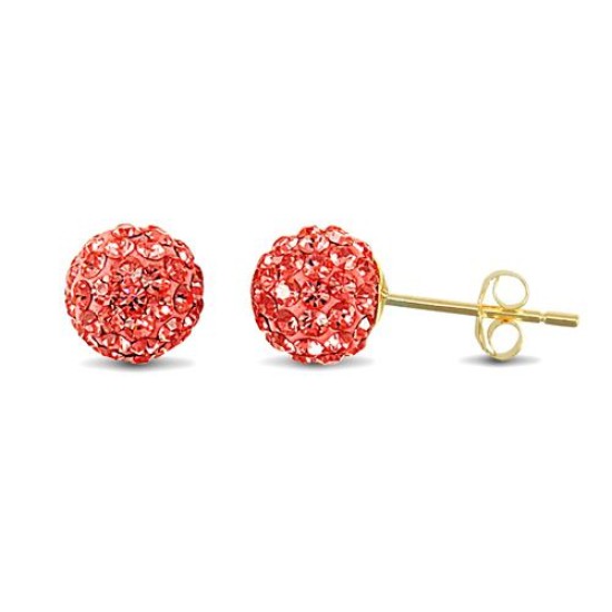 JES210 | 9ct Yellow Gold Crystal Ball Stud Earrings
