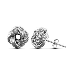 JES235 | 9ct White Gold Knot Stud Earrings