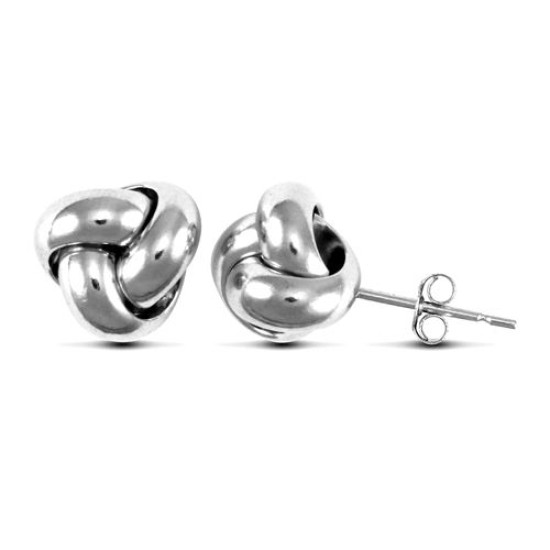 JES239 | 9ct White Gold Knot Stud Earrings
