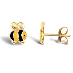 JES246 | 9ct Yellow Enamelled Bee Stud Earring