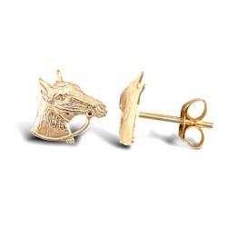 JES254 | 9ct Yellow Horse Head Stud Earrings