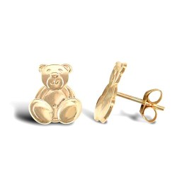 JES256 | 9ct Yellow Teddy Bear Stud Earrings