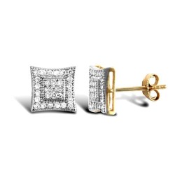 JES301 | 9ct Yellow And White Gold Cubic Zirconia Stud Earrings