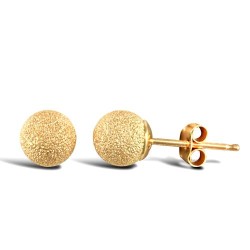 JES311 | 9ct Yellow Gold Frosted Ball Stud Earrings