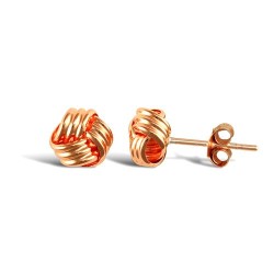 JES317 | 9ct Rose Gold Polished Knot Stud Earrings