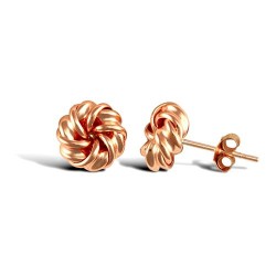 JES318 | 9ct Rose Gold Polished Knot Stud Earrings