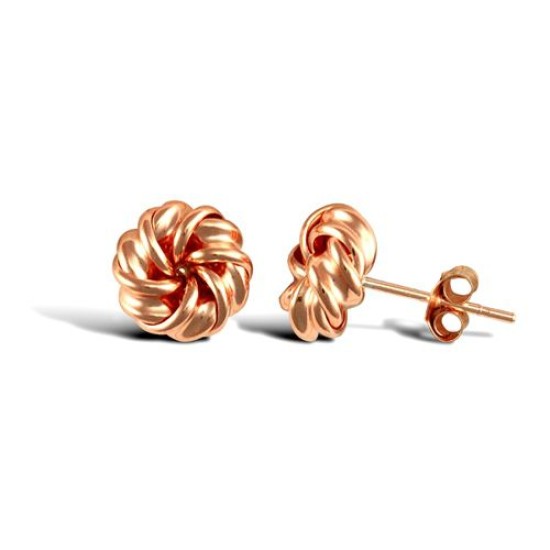 JES318 | 9ct Rose Gold Polished Knot Stud Earrings