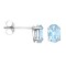 JES370 | 9ct White Gold 6x4 Blue Topaz Stud Earrings