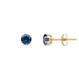 JES392 | 9ct Yellow Gold 4mm Claw-set Blue CZ Studs