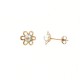 9ct Yellow Gold Austrian Crystal Ball Flower Stud Earrings