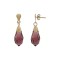 9ct Yellow Gold Amethyst Colour Austrian Crystal Drop Stud Earrings