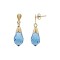 9ct Yellow Gold Blue Austrian Crystal Drop Stud Earrings
