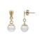 9ct Yellow Gold Austrian Crystal Disco Ball Drop Stud Earrings