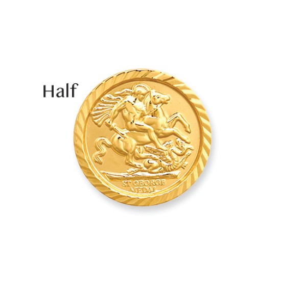 JFD082 | 9ct Gold George & Dragon Half Sovereign Size Insert