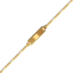 JID037-7.5 | 9ct Yellow Gold Fine Figaro Id Bracelet