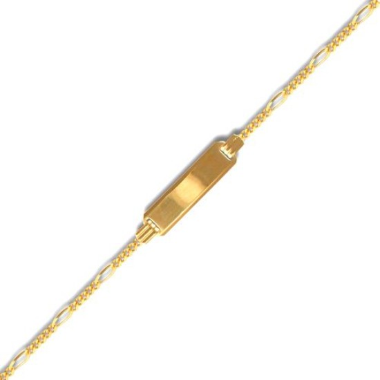 JID037-6 | 9ct Gold Fine Figaro ID Bracelet
