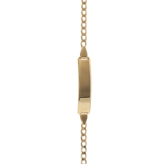 9ct Yellow Gold Child's Curb Link ID Bracelet - 6"
