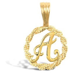 JIN001-A | 9ct Yellow Gold Rope initial Pendant