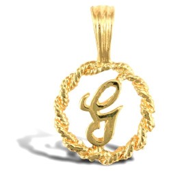 JIN001-G | 9ct Yellow Gold Rope initial Pendant