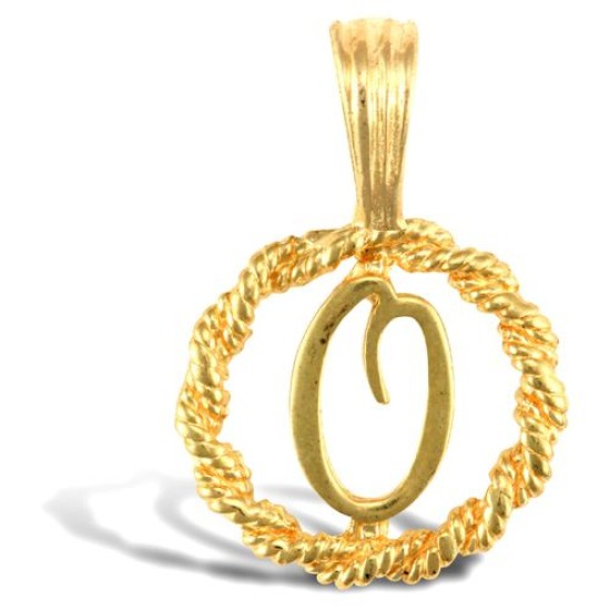 JIN001-O | 9ct Yellow Gold Rope initial Pendant