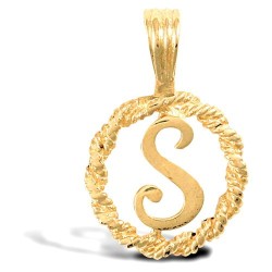 JIN001-S | 9ct Yellow Gold Rope initial Pendant