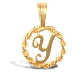 JIN001-Y | 9ct Yellow Gold Rope initial Pendant