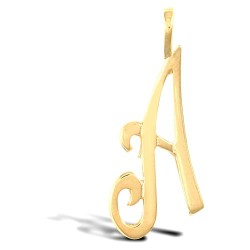 JIN002-A | 9ct Yellow Gold Polished Script Initial Pendant