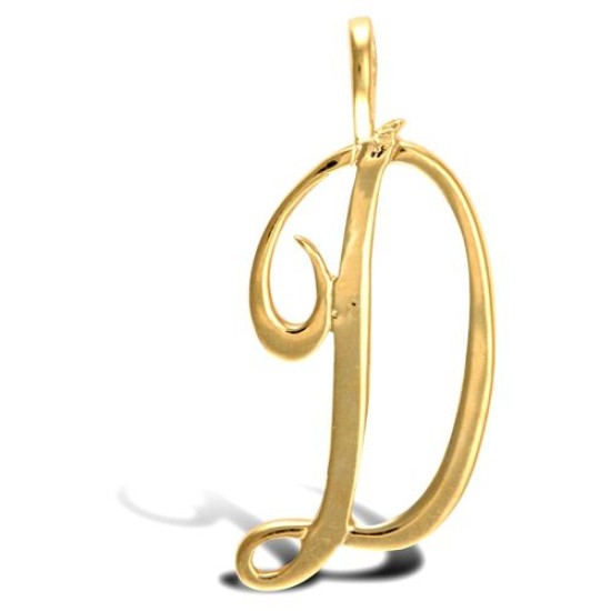 JIN002-D | 9ct Yellow Gold Polished Script Initial Pendant
