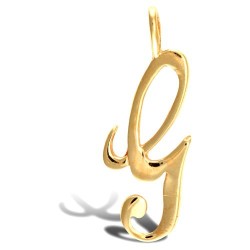 JIN002-G | 9ct Yellow Gold Polished Script Initial Pendant