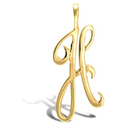 JIN002-H | 9ct Yellow Gold Polished Script Initial Pendant