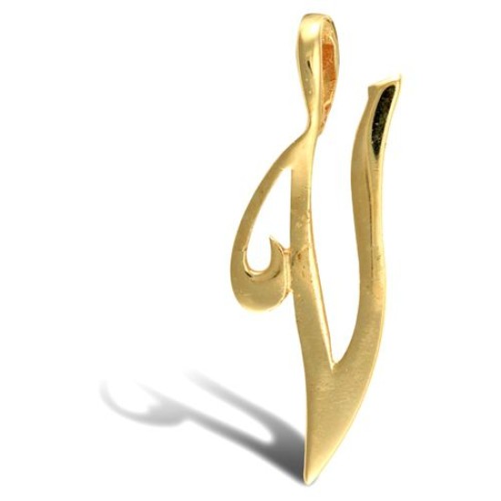 JIN002-V | 9ct Yellow Gold Polished Script Initial Pendant