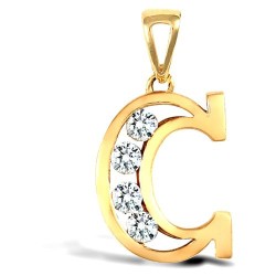JIN007-C | 9ct Yellow Gold Channel Set Initial Pendant