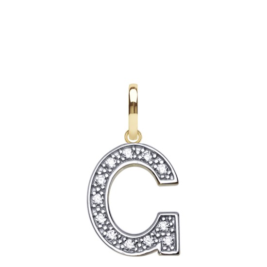 JIN022-G | 9ct Yellow Gold Cubic Zirconia Initial Pendant