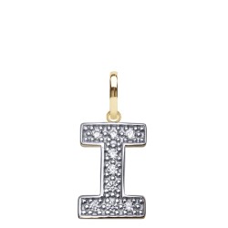 JIN022-I | 9ct Yellow Gold Cubic Zirconia Initial Pendant