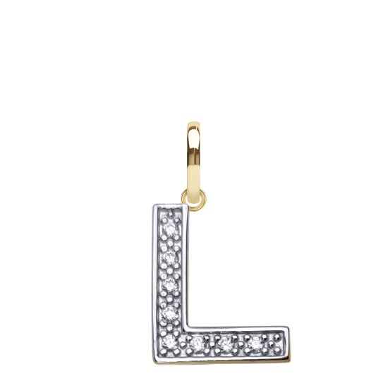 JIN022-L | 9ct Yellow Gold Cubic Zirconia Initial Pendant